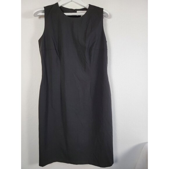 Hugo Boss Womens Black Sleeveless Sheath Dress Size 10 Wool Blend Stretch Career - Picture 1 of 9